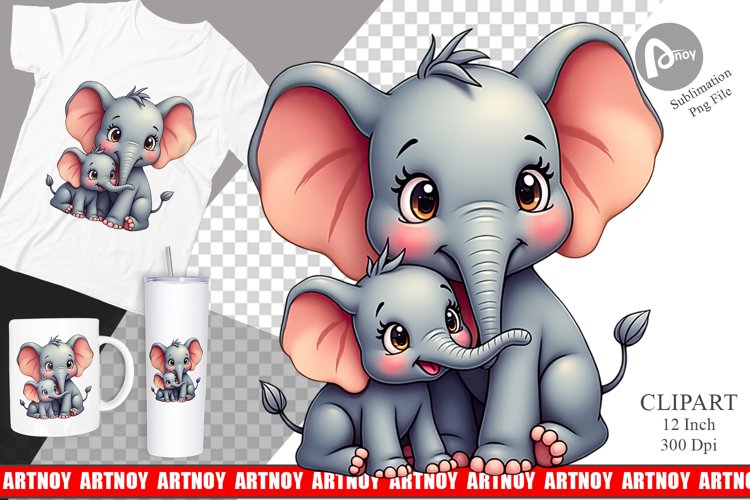 Elephant Mothers Day Clipart
