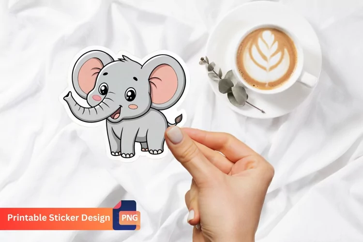 Elephant Sticker, Elephant Vinyl Sticker