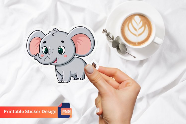 Elephant Sticker, Elephant Vinyl Sticker example image 1