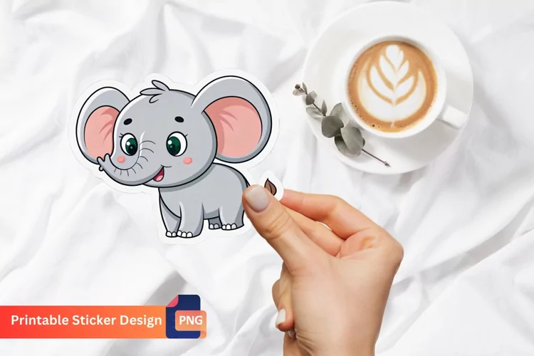 Elephant Sticker, Elephant Vinyl Sticker