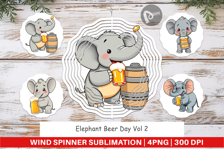 Wind Spinner Elephant Beer Day