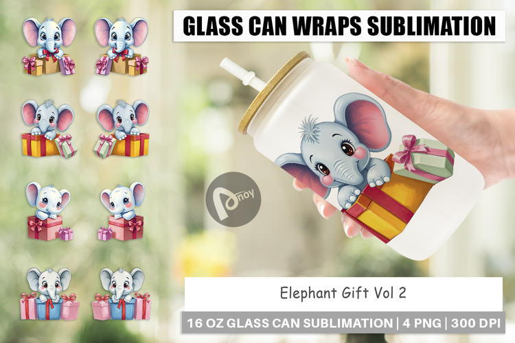Glass Can Elephant Gift