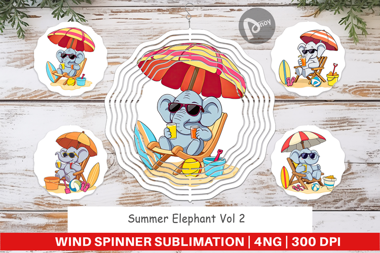 Wind Spinner Summer Elephant