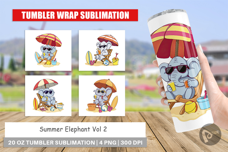 Tumbler Summer Elephant