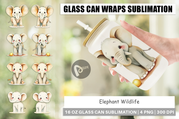 Elephant Watercolor Clipart Image 11