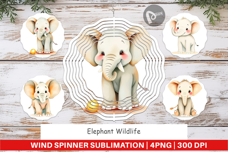 Elephant Watercolor Clipart Image 20