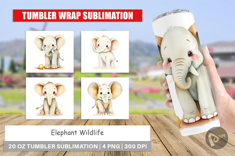 Elephant Watercolor Clipart Image 22
