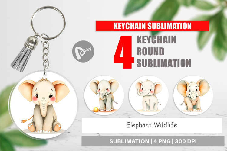 Elephant Watercolor Clipart Image 3