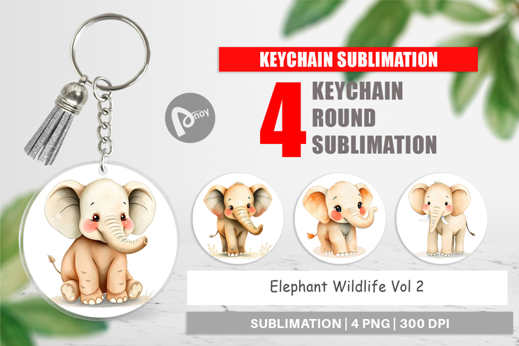 Elephant Watercolor Clipart Image 10