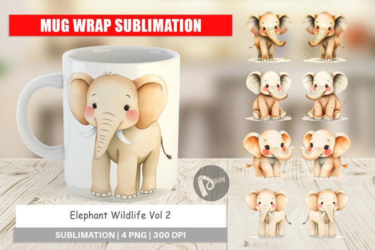 Elephant Watercolor Clipart