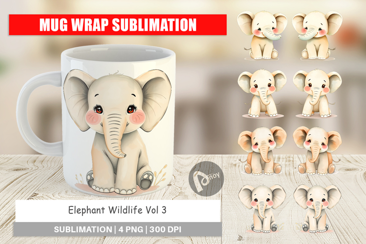 Elephant Watercolor Clipart Image 13