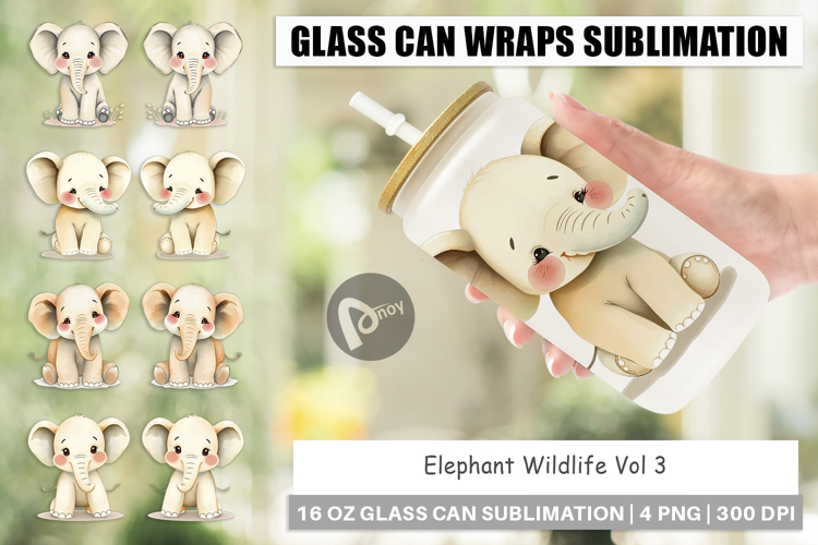 Elephant Watercolor Clipart Image 16
