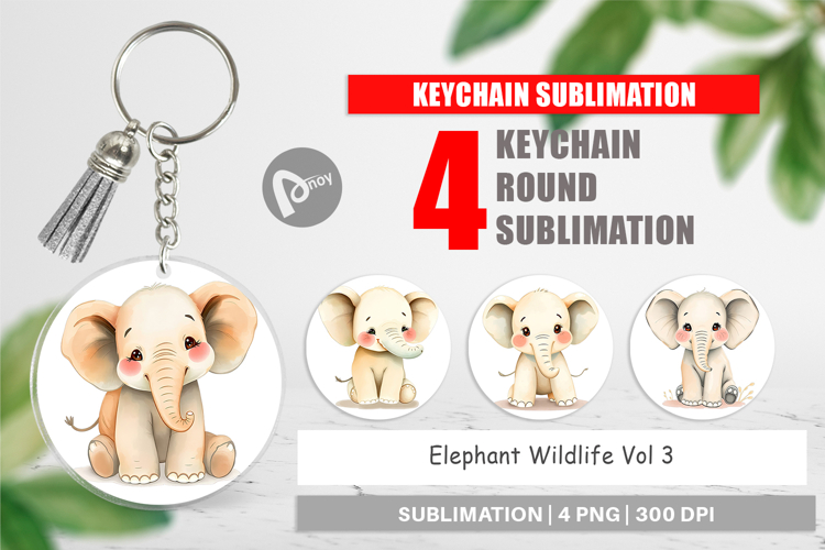 Elephant Watercolor Clipart Image 15