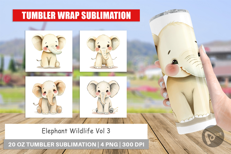 Elephant Watercolor Clipart Image 11