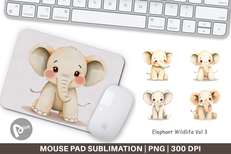Mouse Pad Elephant Wildlife