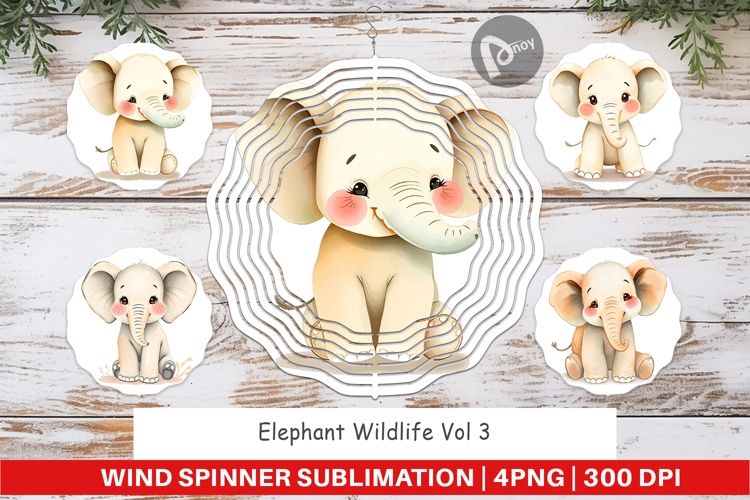 Elephant Watercolor Clipart Image 10