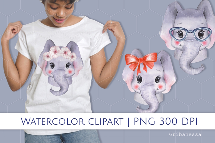 Cute Elephant Clipart Image 6