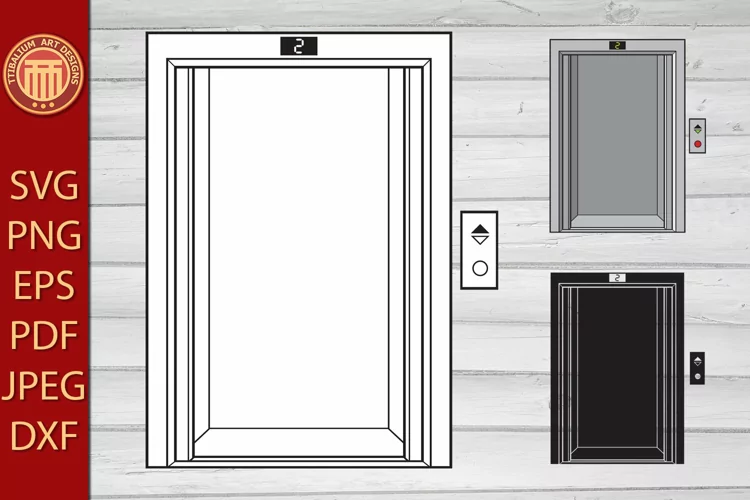 Elevator with Opened Door - eps, jpg, svg, pdf, png files