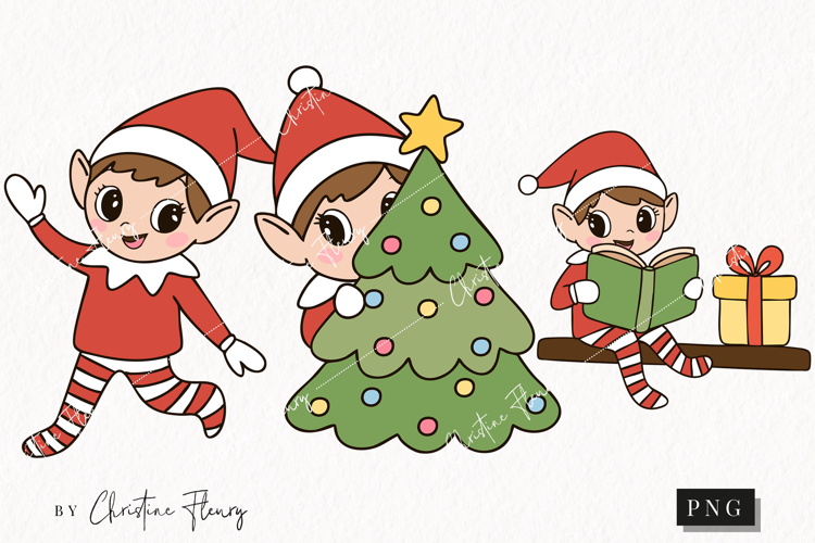 Doodle Christmas Elf Clipart | Christmas PNG