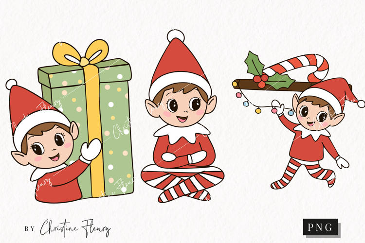Doodle Christmas Elf Clipart | Christmas PNG