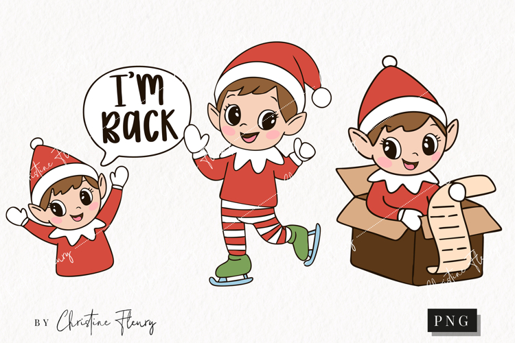 Doodle Christmas Elf Clipart | Christmas PNG