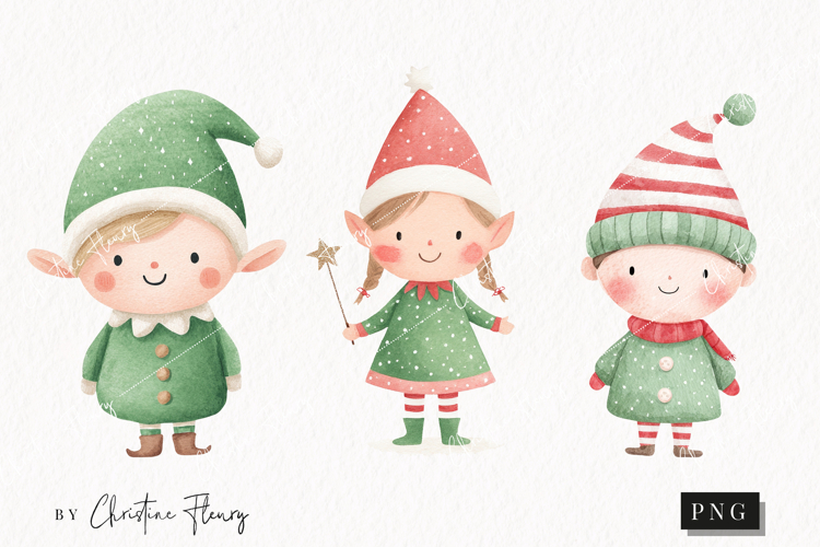 Cute Christmas Elf Clipart | Christmas PNG