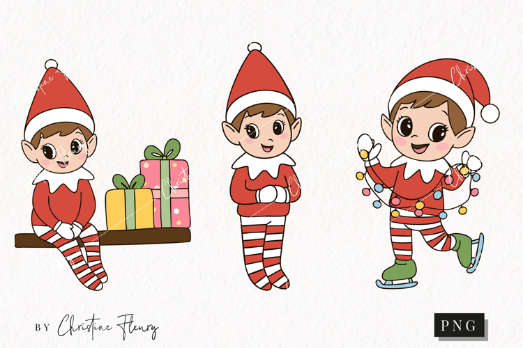 Doodle Christmas Elf Clipart | Christmas PNG
