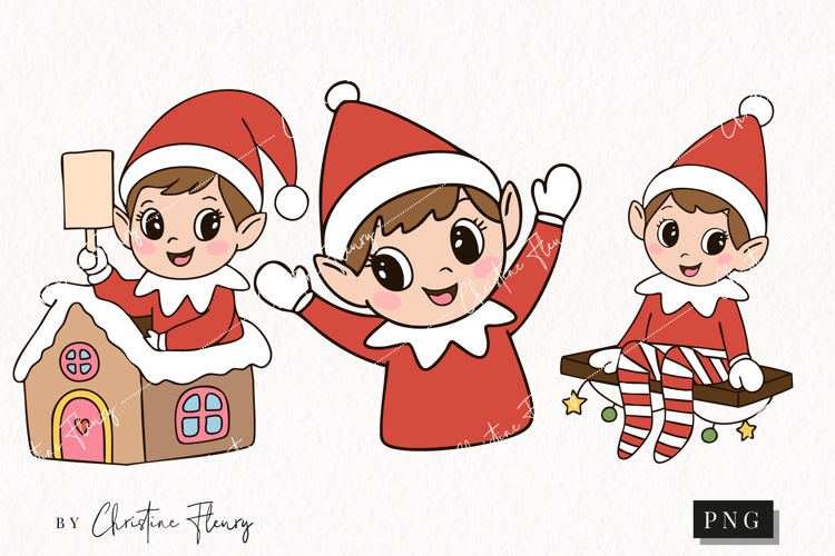 Doodle Christmas Elf Clipart | Christmas PNG