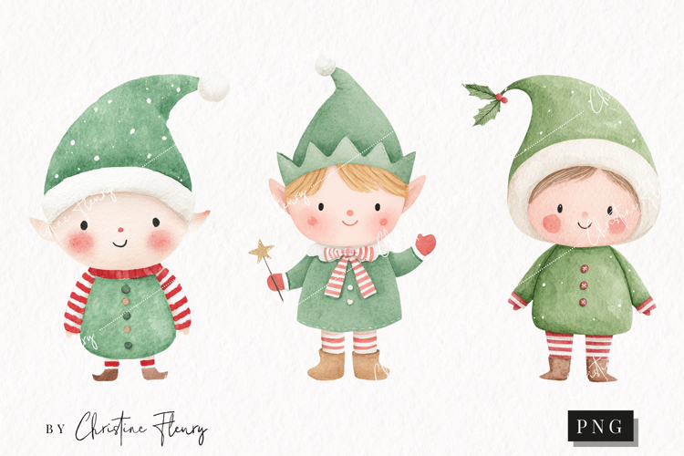 Cute Christmas Elf Clipart | Christmas PNG