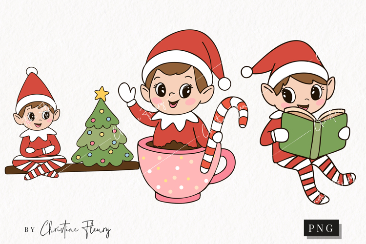 Doodle Christmas Elf Clipart | Christmas PNG