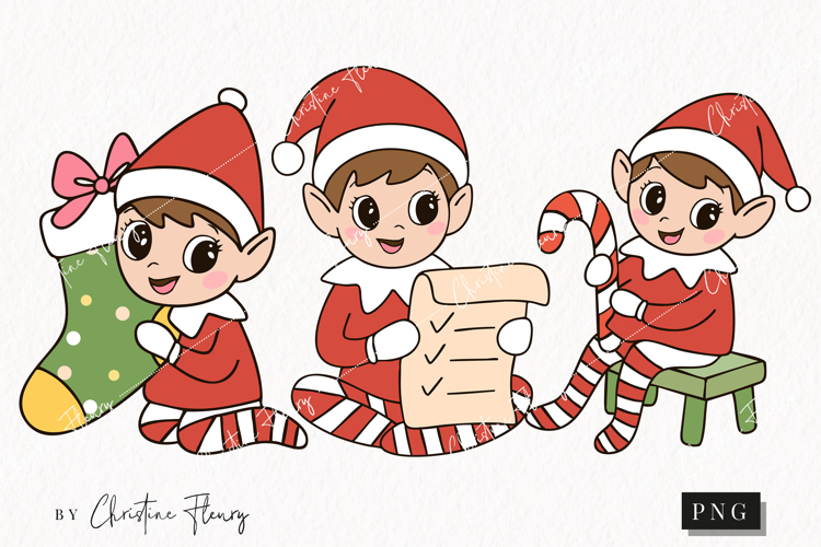 Doodle Christmas Elf Clipart | Christmas PNG