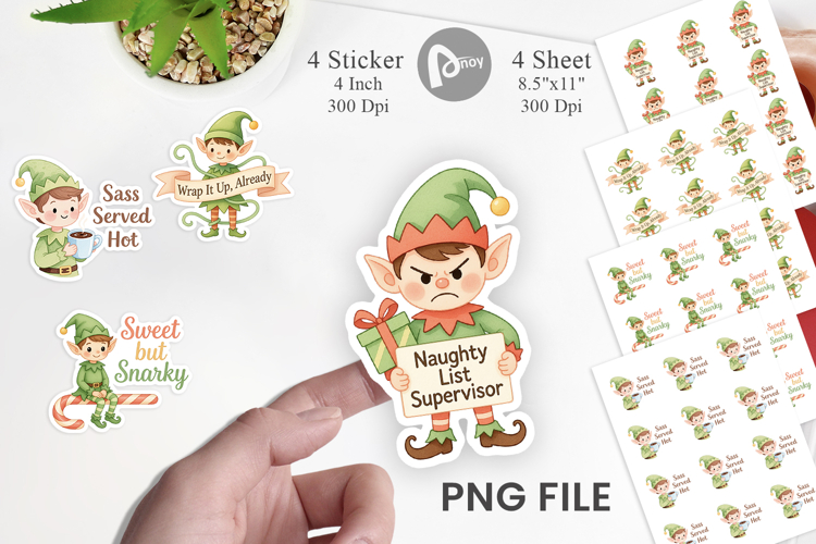 Sticker Elf Antics Quotes