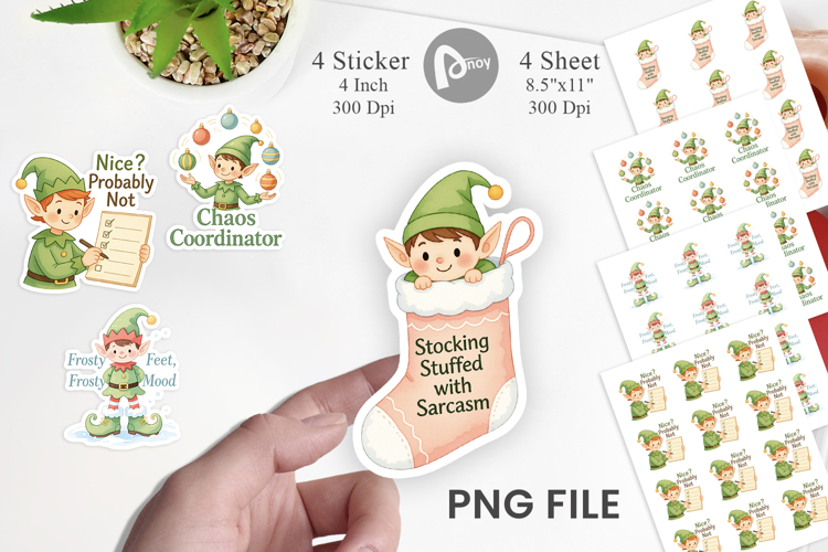 Sticker Elf Antics Quotes