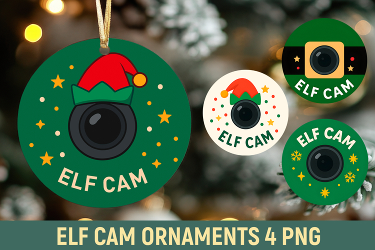 Cute Elf Cam Christmas Ornaments