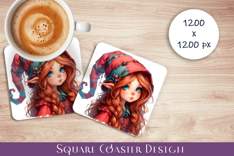 Summer coaster Sublimation Square coaster design elf