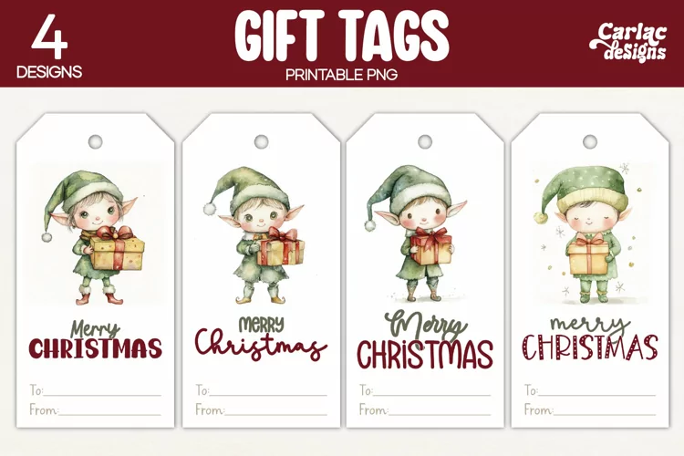 Christmas Gift Tags, Merry Christmas Printable Tags