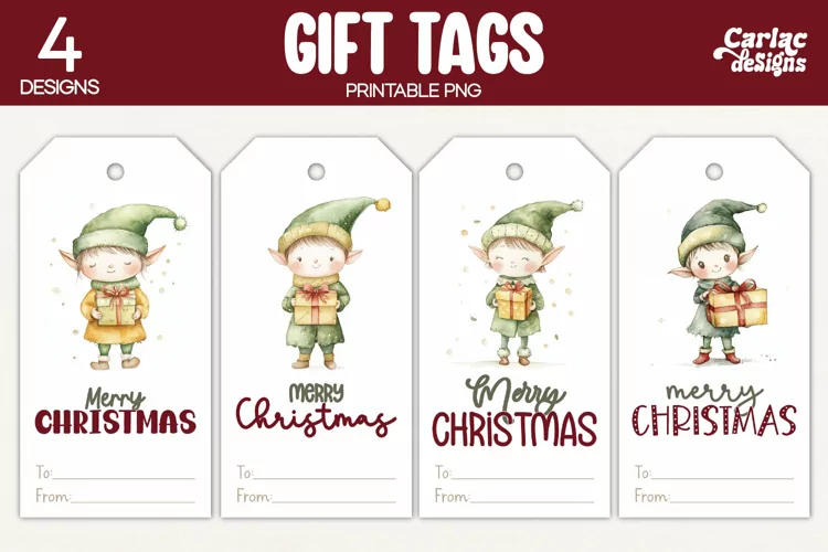 Christmas Gift Tags, Merry Christmas Printable Tags