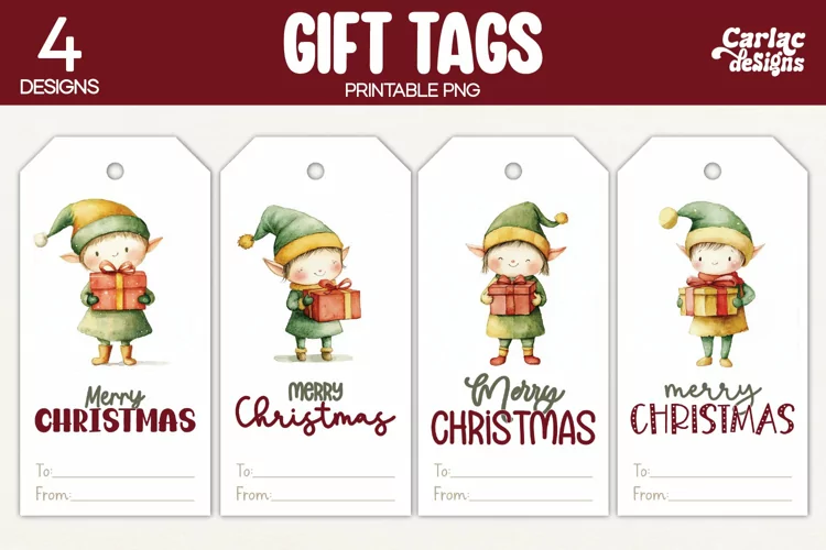 Christmas Gift Tags, Merry Christmas Printable Tags