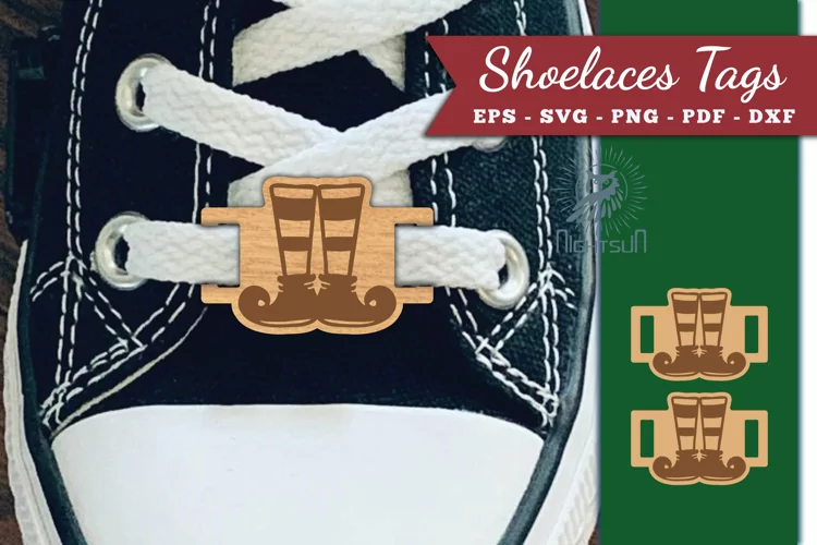 Elf Legs Shoelaces Tags Laser Cut SVG