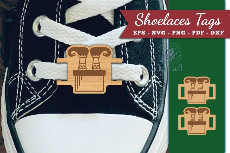 Elf Legs Shoelaces Tags Laser Cut SVG