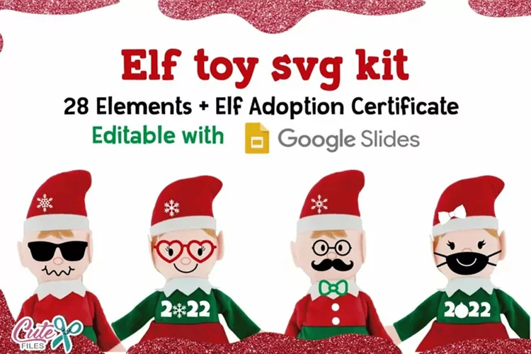 Elf toy kit SVG cut files and Certificate of Elf adoption