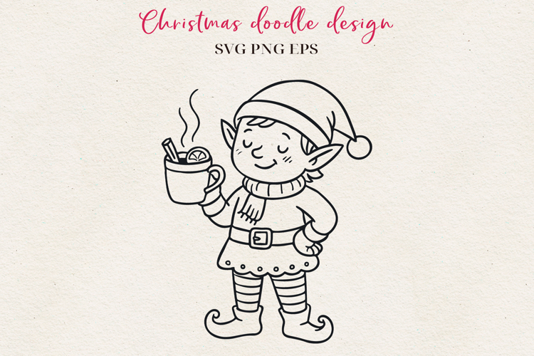 Hand-Drawn Christmas Character | Festive Ink Art SVG PNG EPS