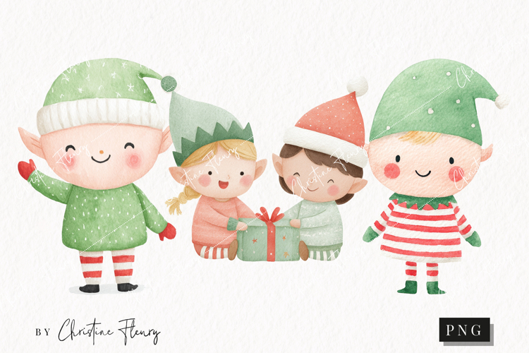 Cute Christmas Elf Clipart | Christmas PNG