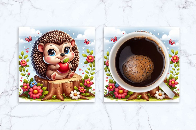 Animal Coaster, owl Square Coaster Sublimation