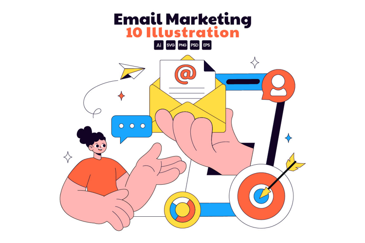 10 Email Marketing Illustration example image 1
