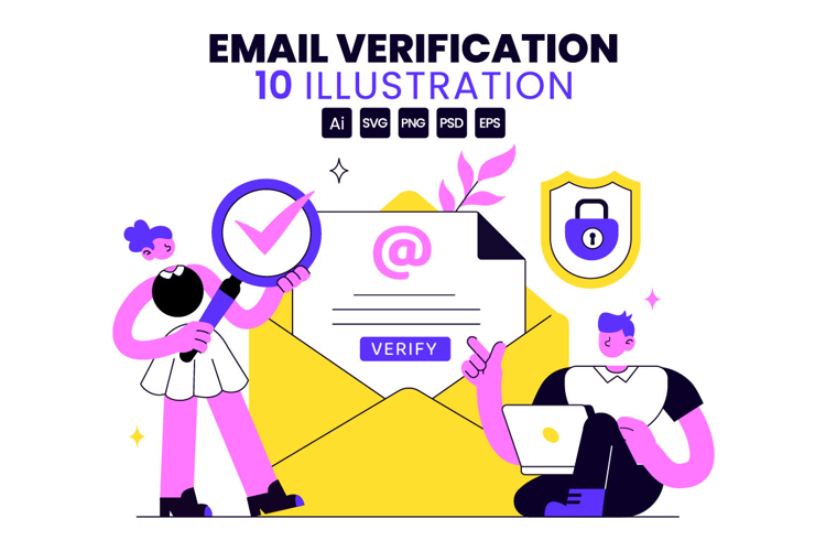 10 Email Verification Vector Illustration