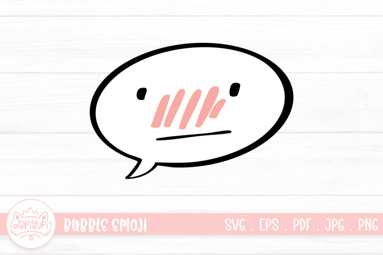 Embarrassing Bubble Emoji Character Illustration example image 1