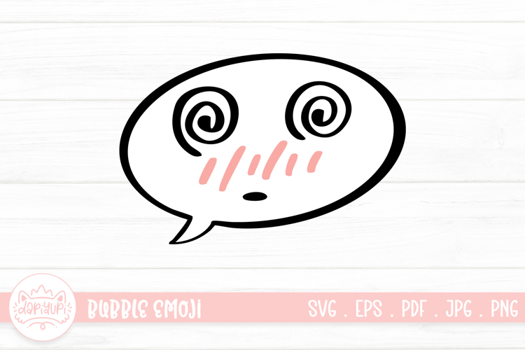 Embarrassed Bubble Emoji Character Illustration