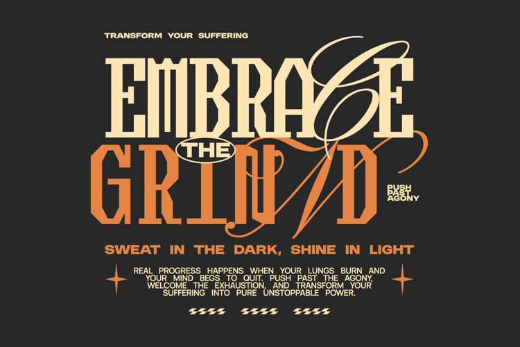 Embrace the Grind Aesthetic Typography Quote T shirt Design