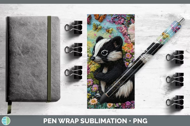 Embroider Skunk Pen Wrap Sublimation Pen Designs